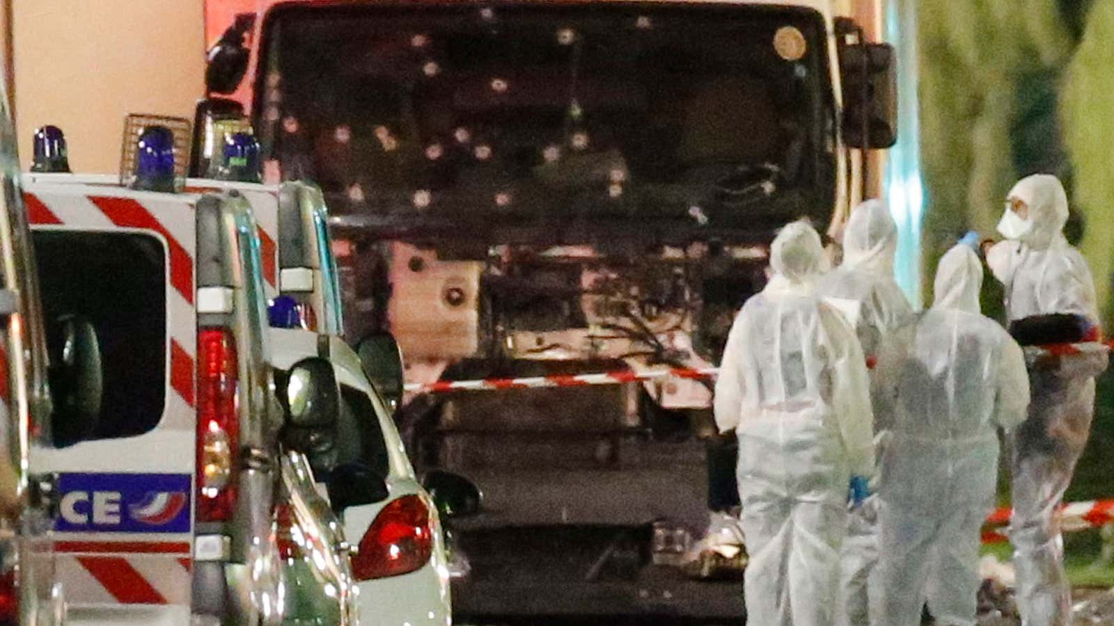 French authorities are examining the truck.