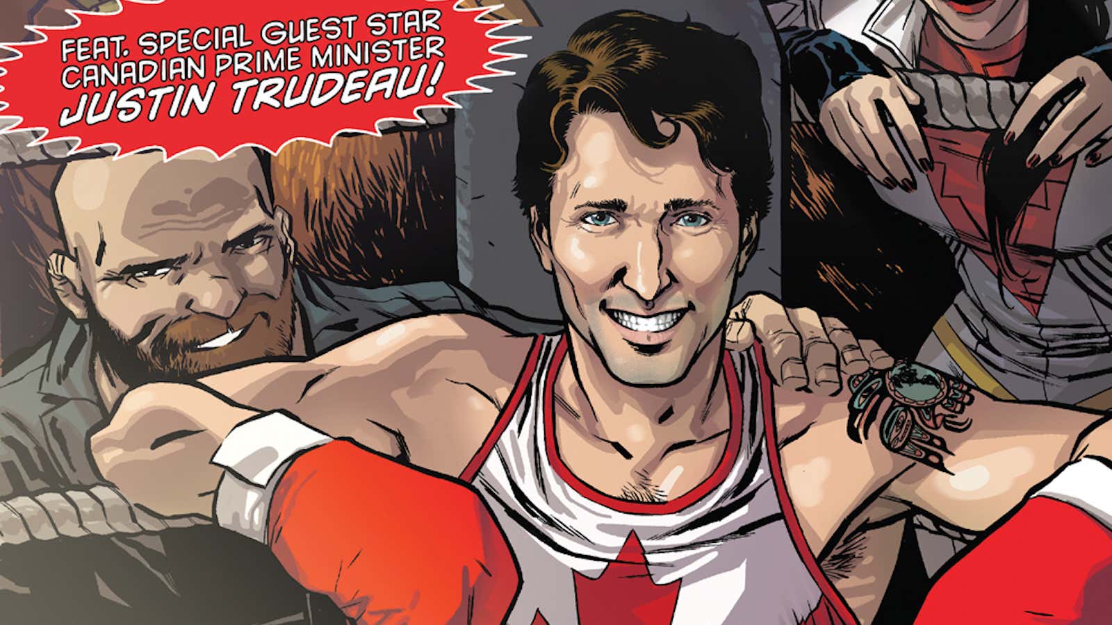 Prime Minister Justin Trudeau faces off against Tony Stark.