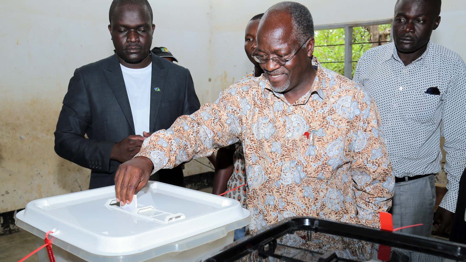 Then presidential candidate, John Magufuli casting his vote, Oct. 25, 2015