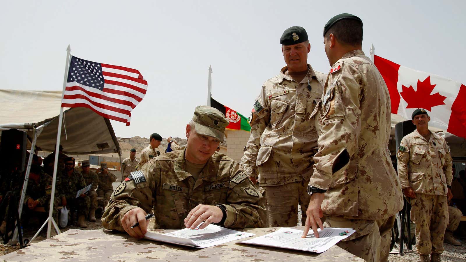 US and Canadian troops in Kandahar province, southern Afghanistan, 2011.
