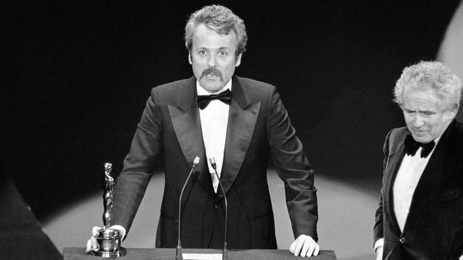 William Goldman wins an Oscar for “All the President’s Men” in 1977.