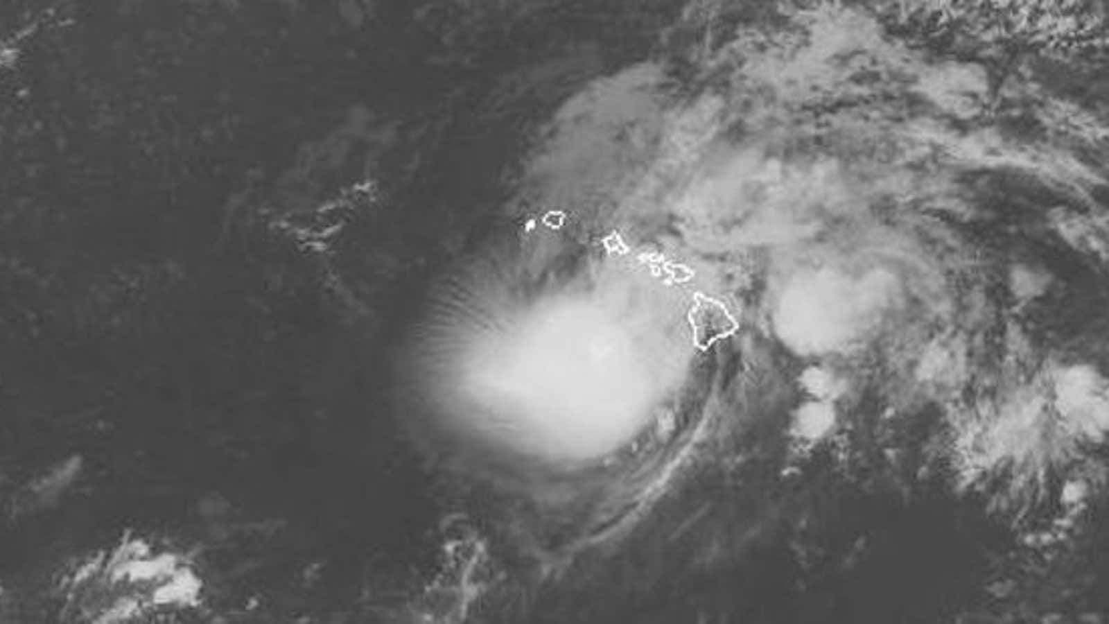 Hurricane Lane looms off Hawaii.