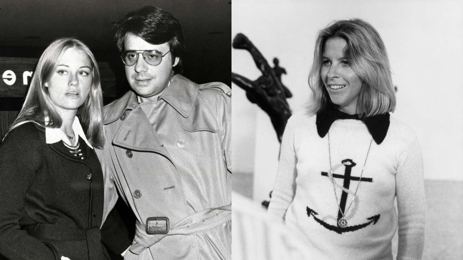 Left: Cybill Shepherd and Peter Bogdanovich (Getty Images); right: Polly Platt in 1973 (Warner Brothers/Getty Images)