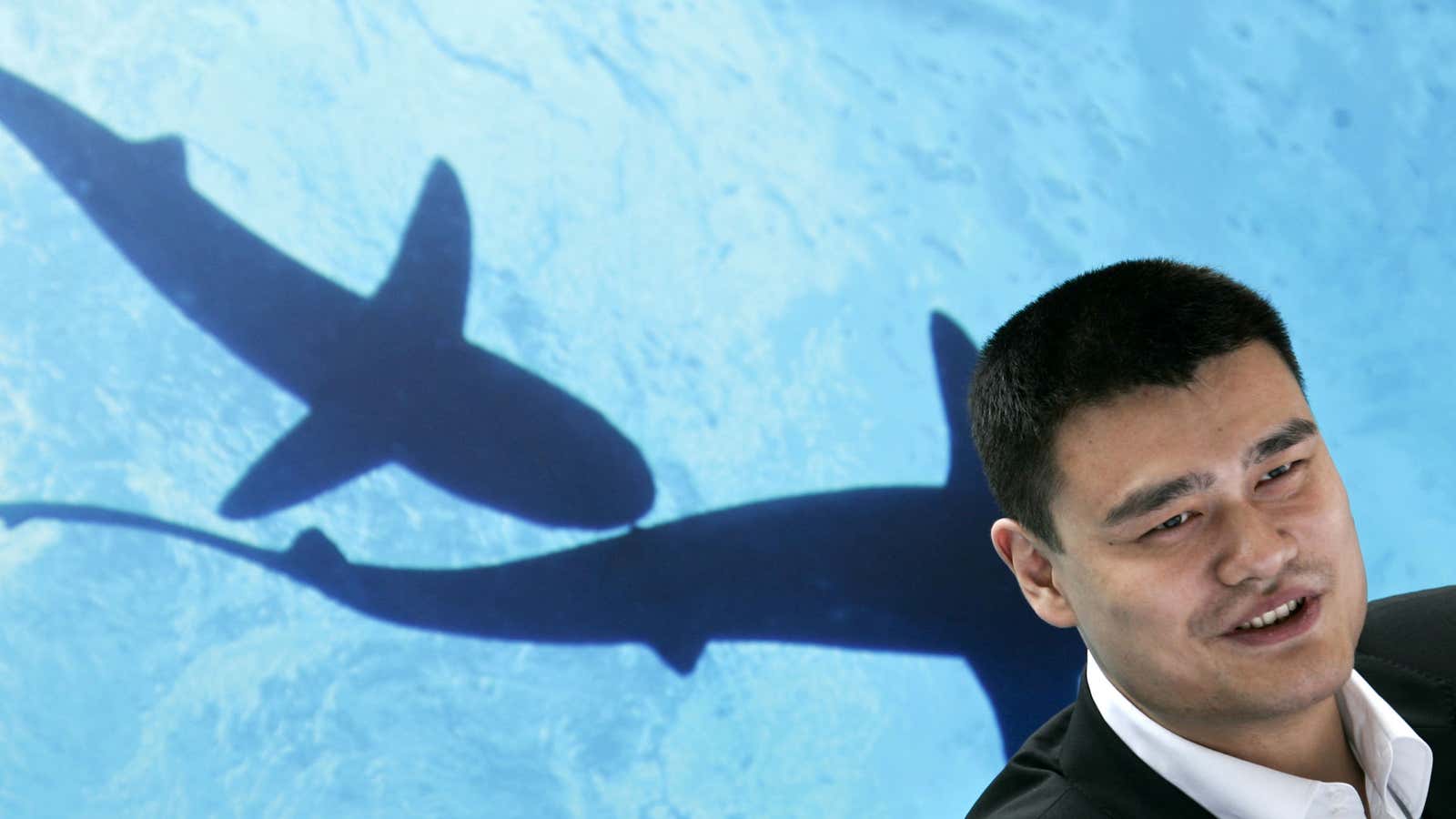 Ex-NBA star Yao Ming campaigns against eating shark fin.