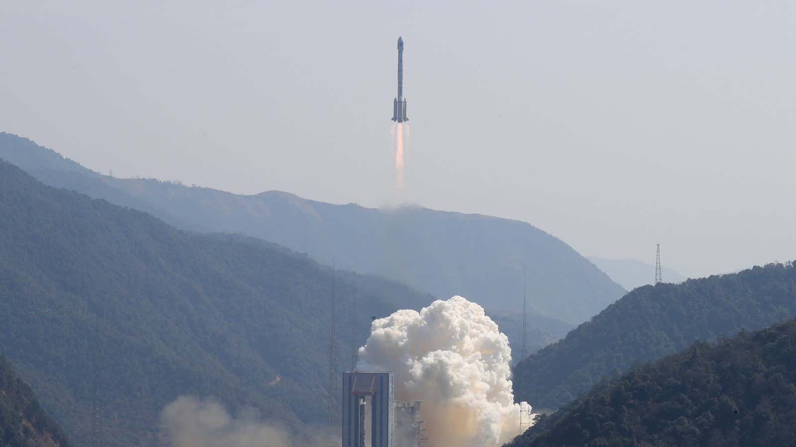 Two more Beidou navigation satellites head for orbit.