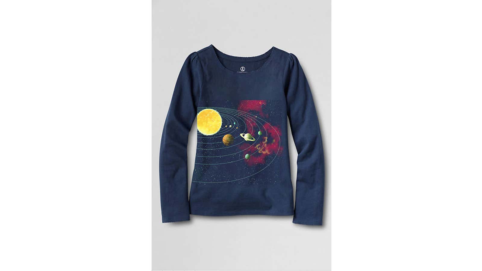A science-themed Lands’ End t-shirt for girls.