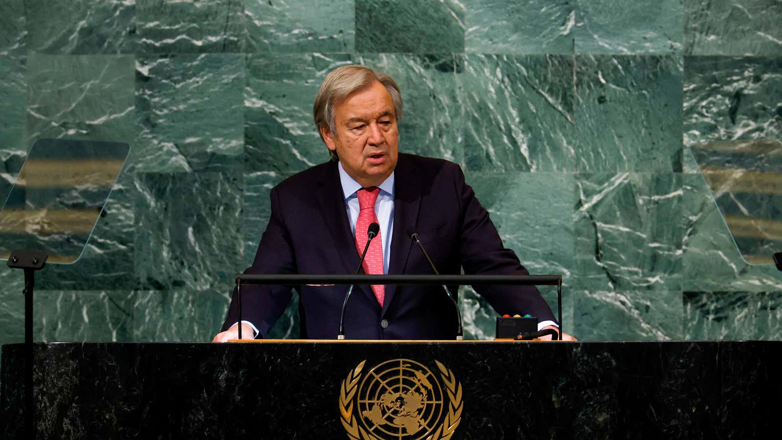 United Nations Secretary General Antonio Guterres speaks during the 77th session of the United Nations General Assembly at the UN headquarters on September 20, 2022 in New York City.
