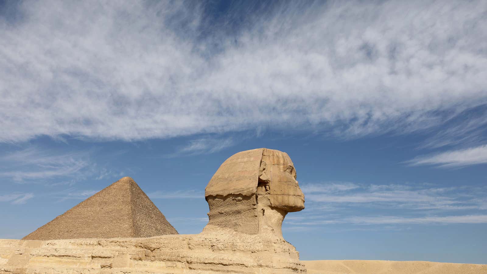 The great pyramids and sphynx.