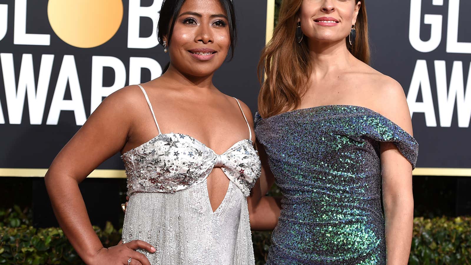 Yalitza Aparicio, left, and Marina De Tavira.