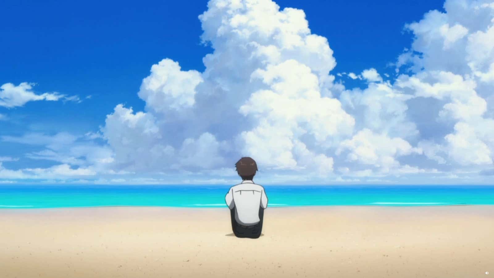 Shinji Ikari, at peace with his world.