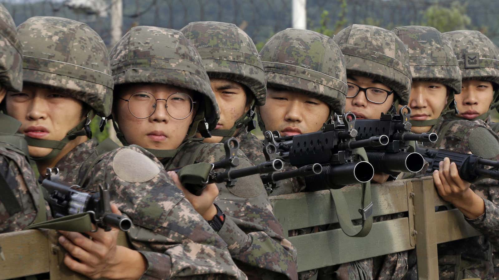 South Korean conscripts.