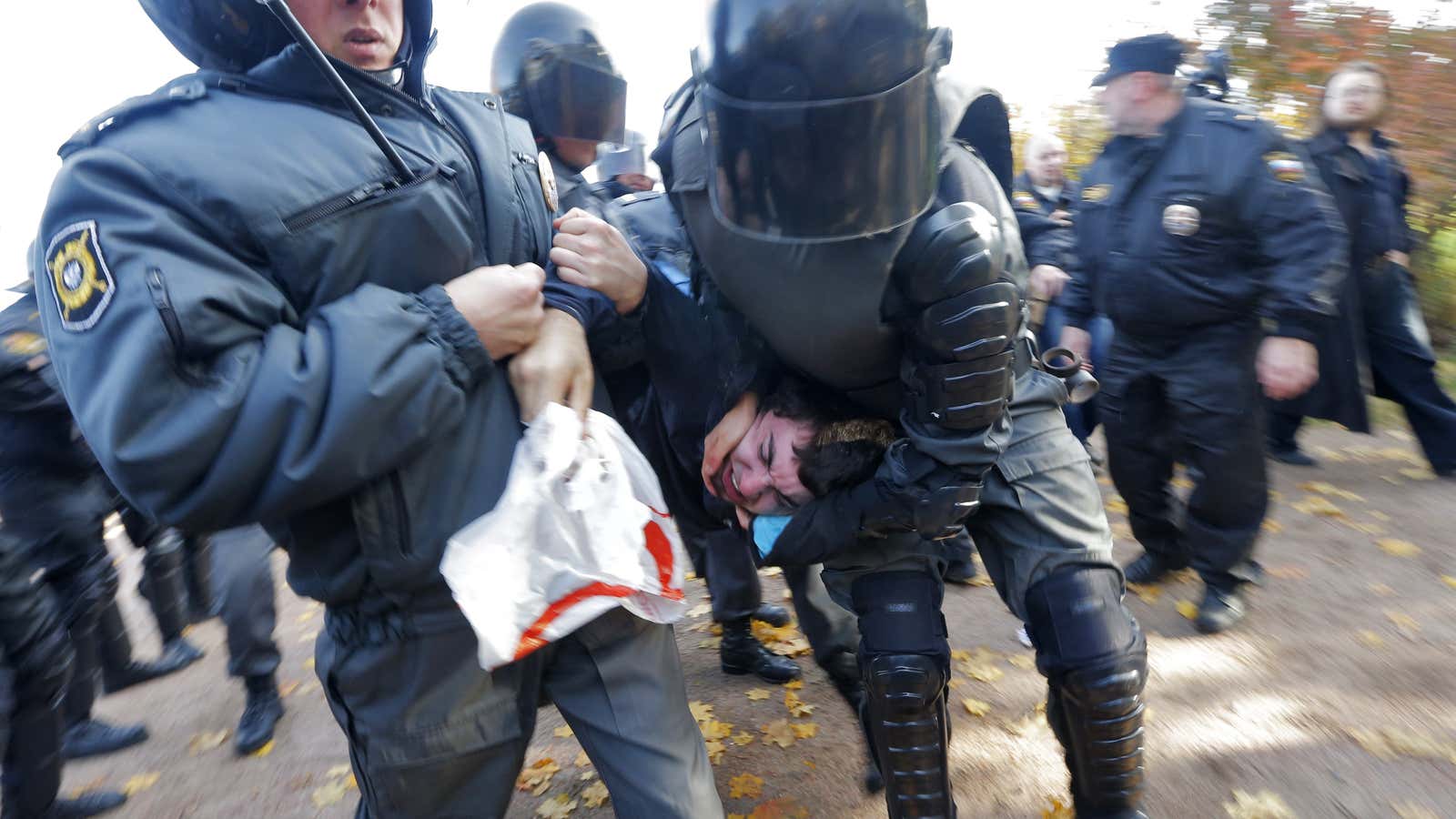 Mass arrests are common at protests in Russia.