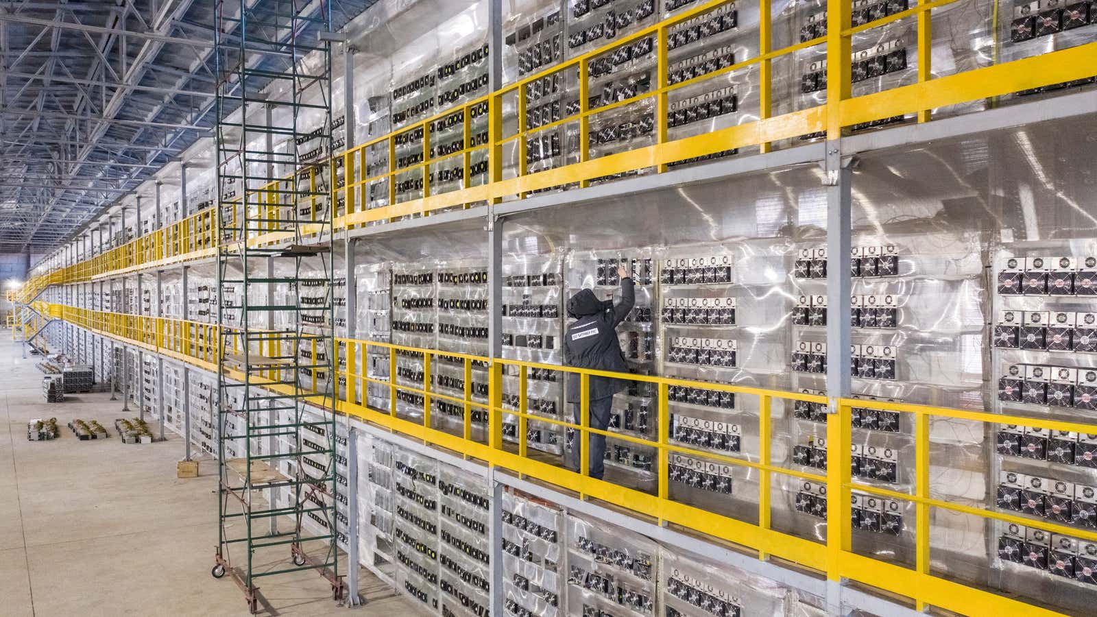 A cryptocurrency “mine” in Russia. Such operations are designed to reward energy waste.
