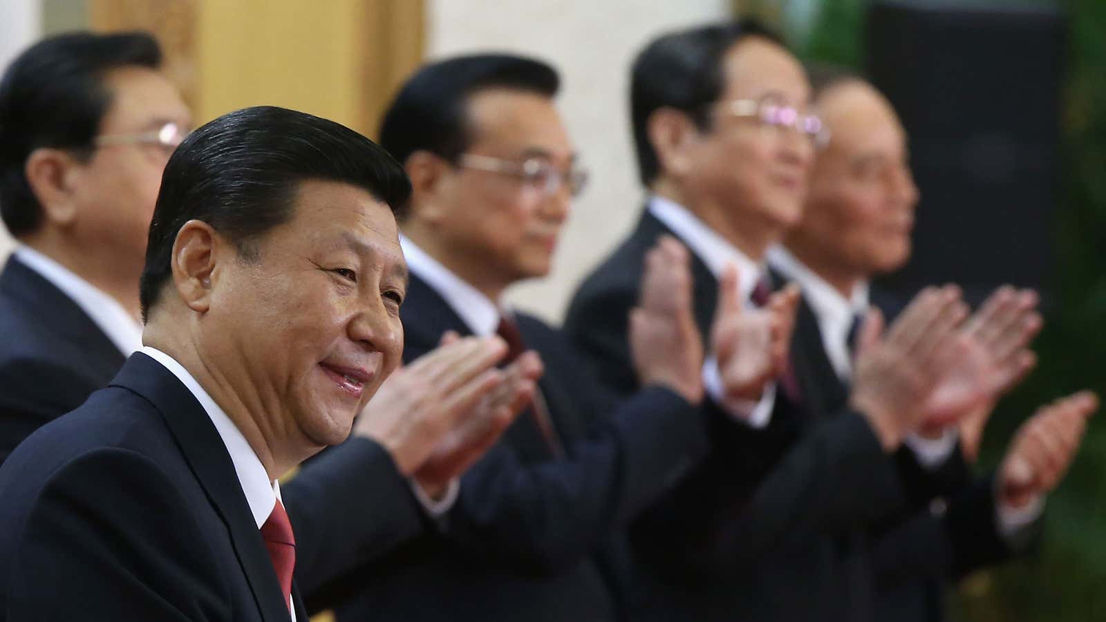 Chinese Vice President Xi Jinping in the forefront