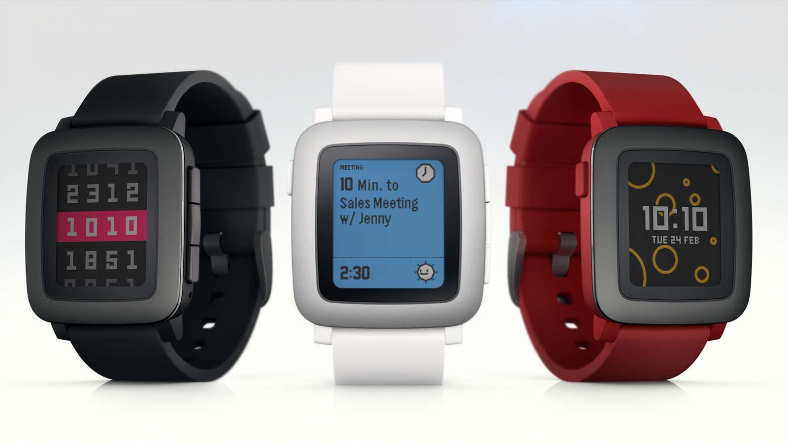 The new Pebble Time smartwatch.