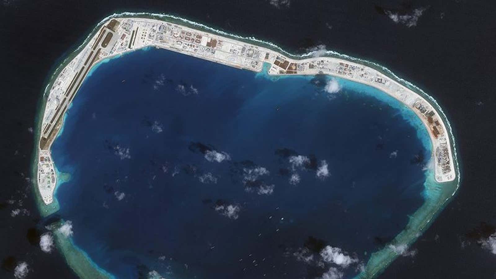 Mischief Reef in the South China Sea (2016).