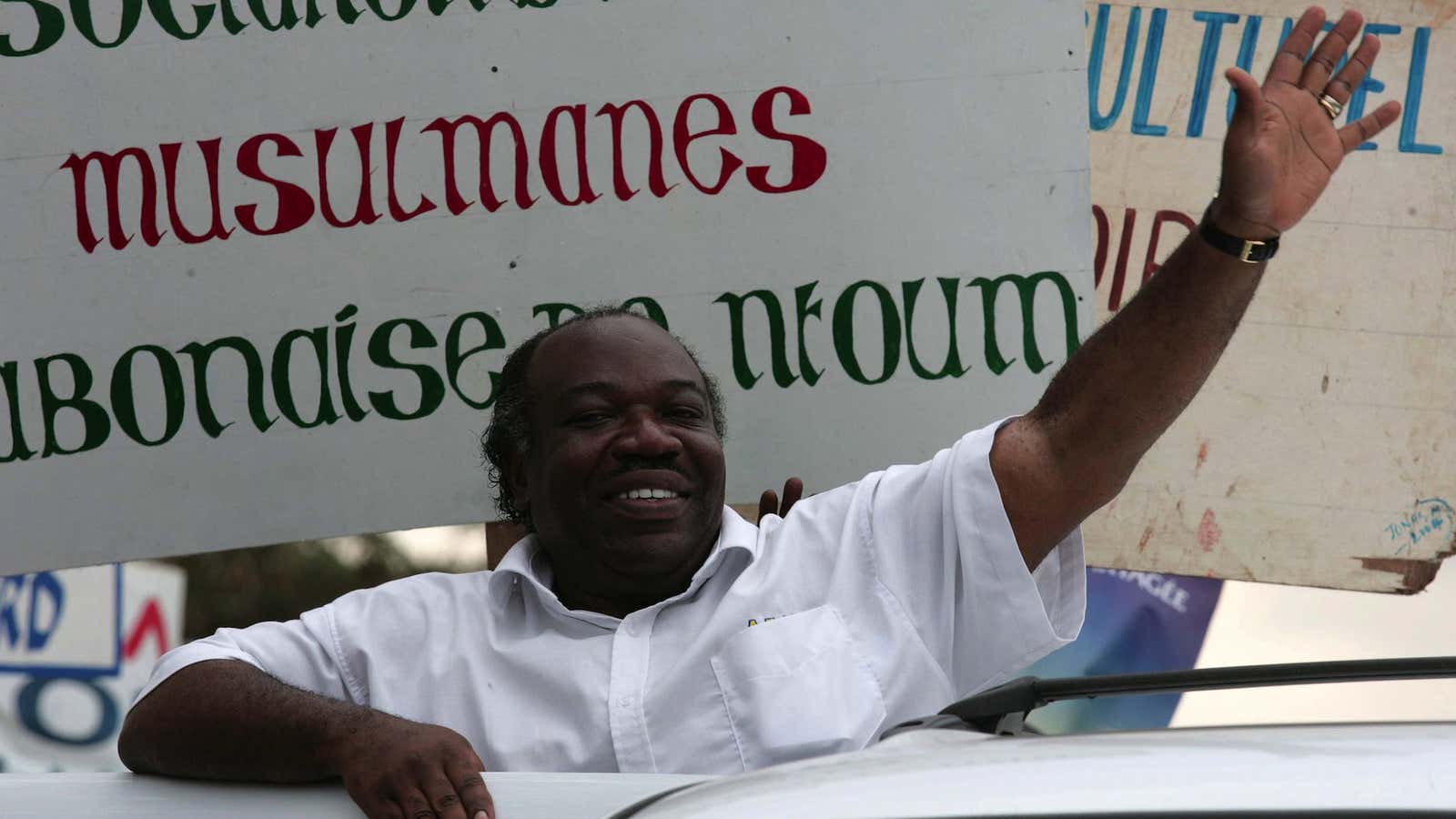 Gabonese president Ali Bongo in 2009 after taking over the office from his father Omar Bongo.