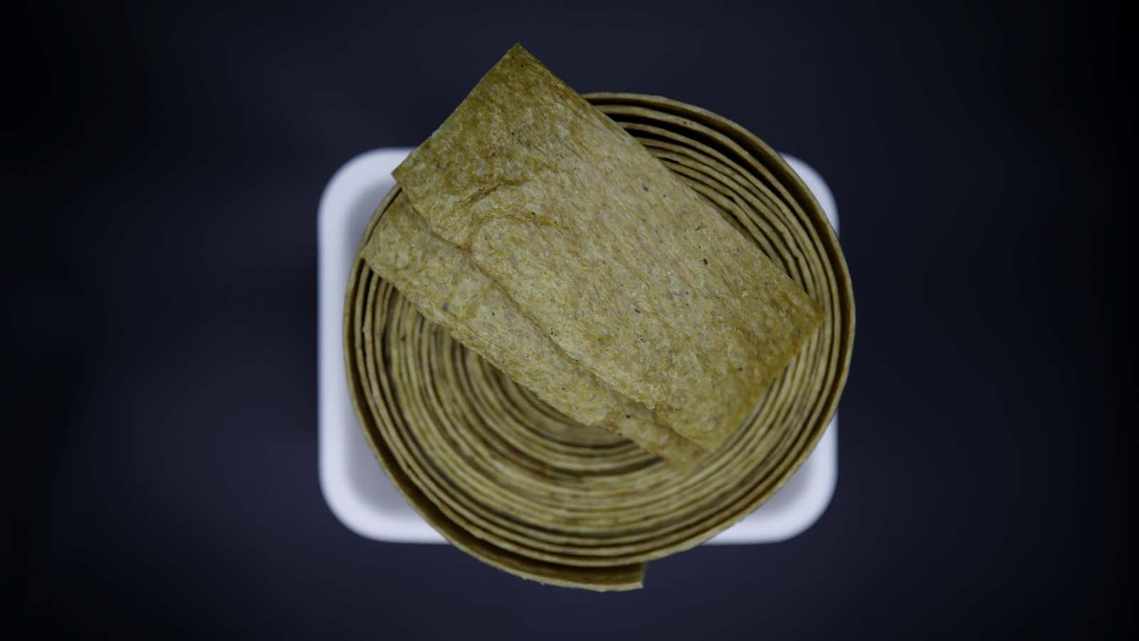 A photo illustration shows “Injogogi”, which means a textured vegetable protein, at a North Korean food store run by North Korean defector Hong Eun-hye in Seoul, South Korea, September 28, 2017. Picture taken on September 28, 2017. To match Insight NORTHKOREA-FOOD/   REUTERS/Kim Hong-Ji/Illustration – RC15F6B3D1E0