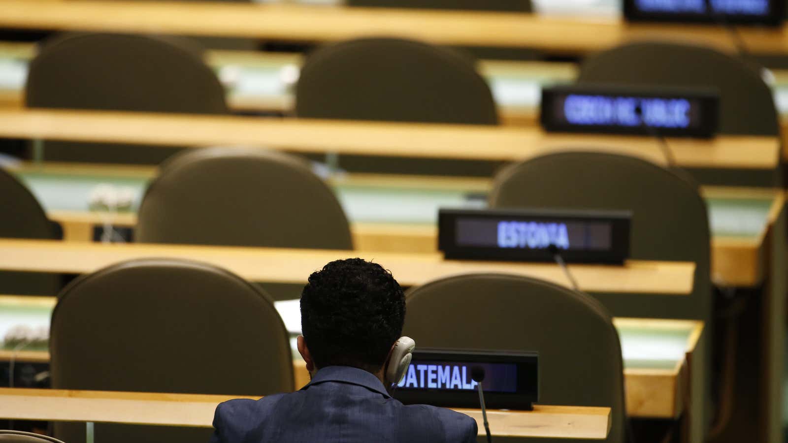 All alone at the UN.