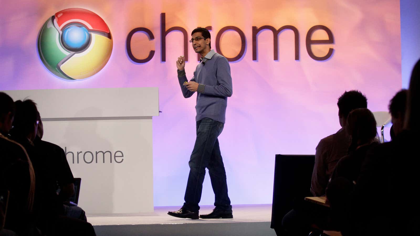 Now-CEO Sundar Pichai talks up Chrome.