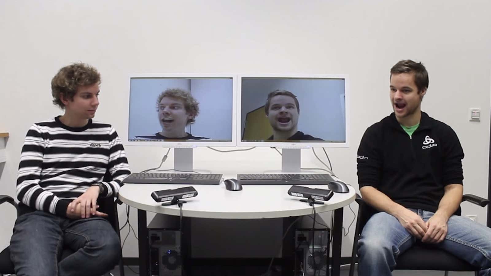 Look at their faces, then look at the screens.