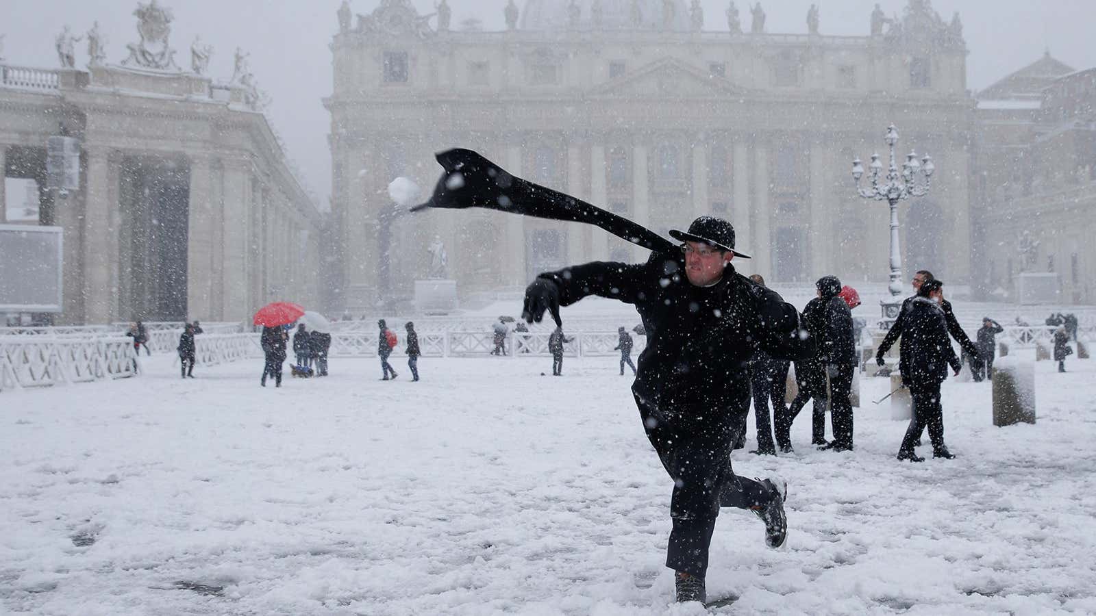 Rome experienced its heaviest snowfall in six years.