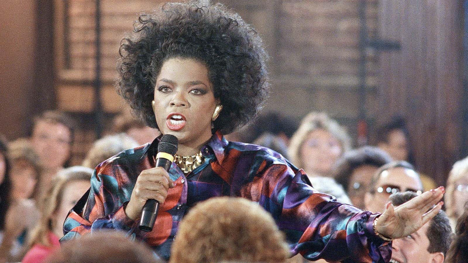 Oprah Winfrey, setting the conversation, in 1987.