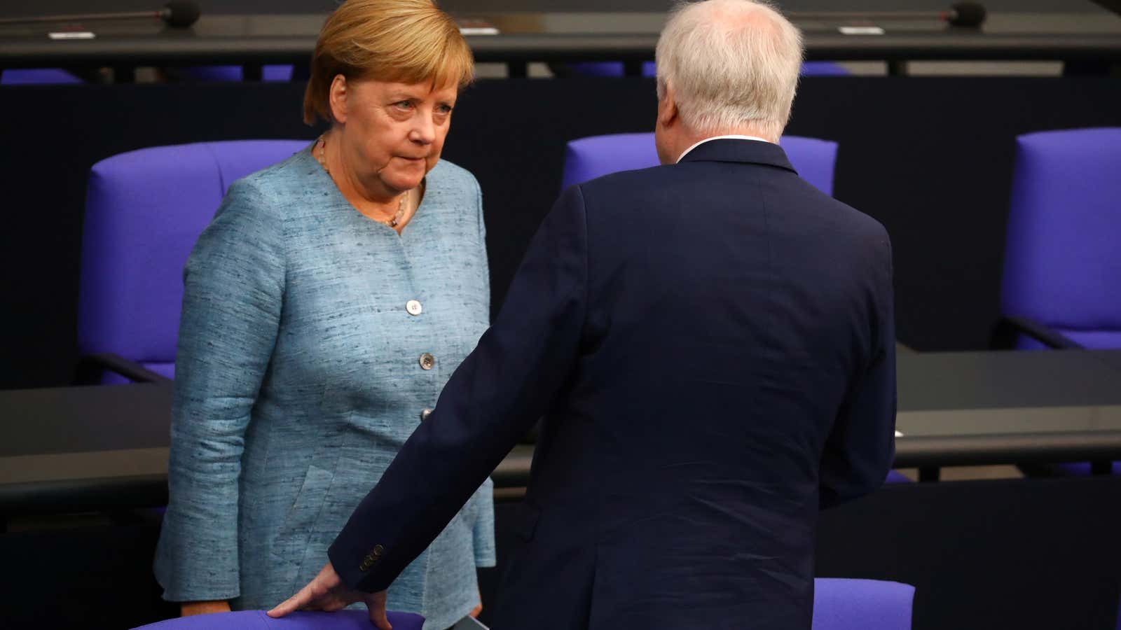 Angela Merkel and Horst Seehofer locked in an endless power struggle.
