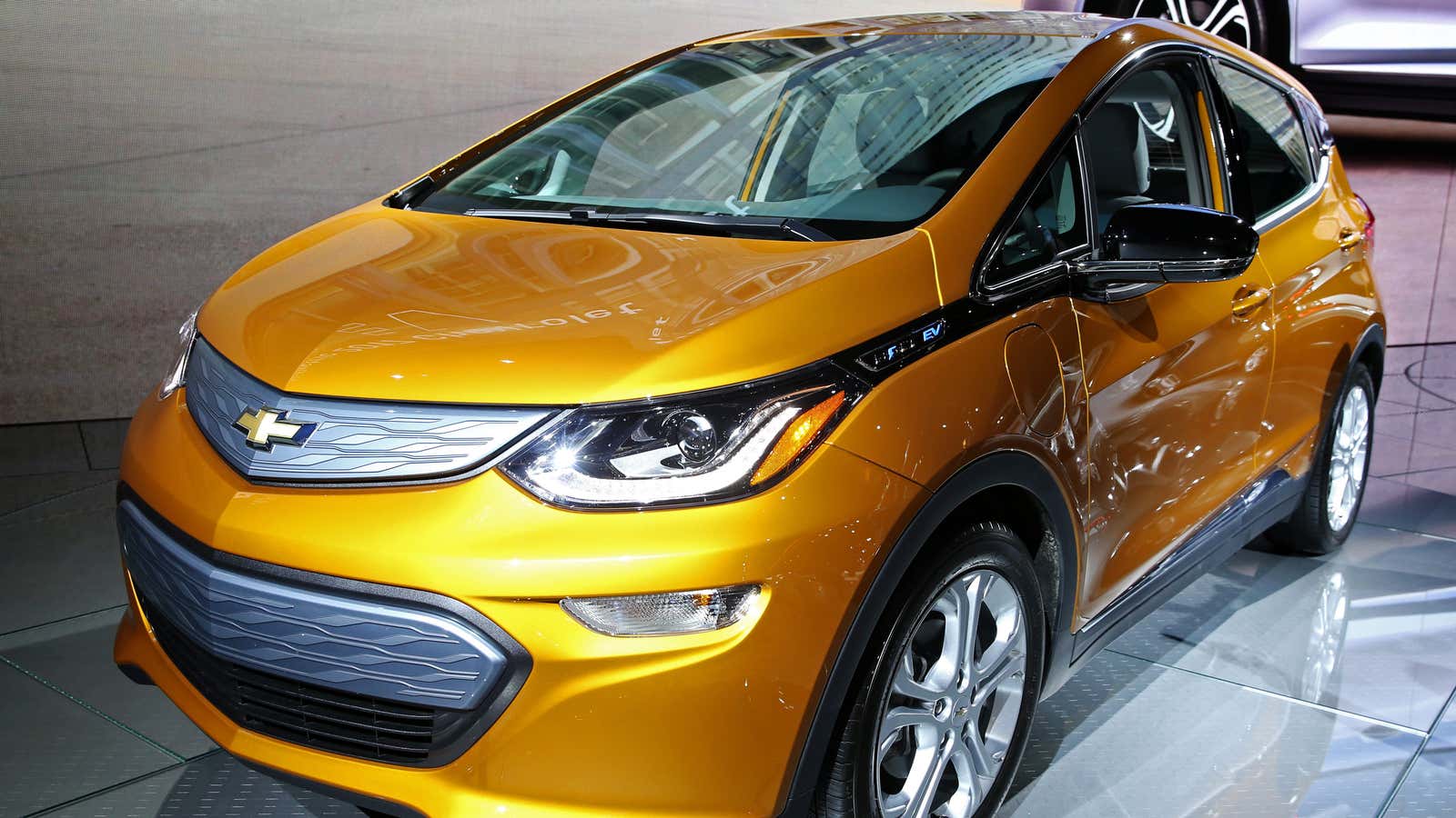 The Chevrolet Bolt EV is pictured at the 2016 Los Angeles Auto Show.
