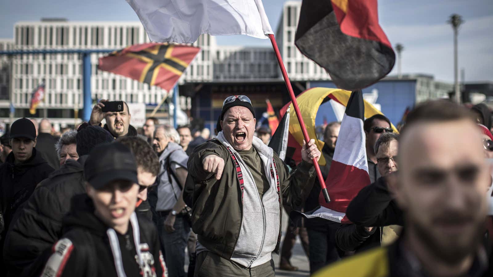 Far-right demonstrators in Berlin in March, 2017.