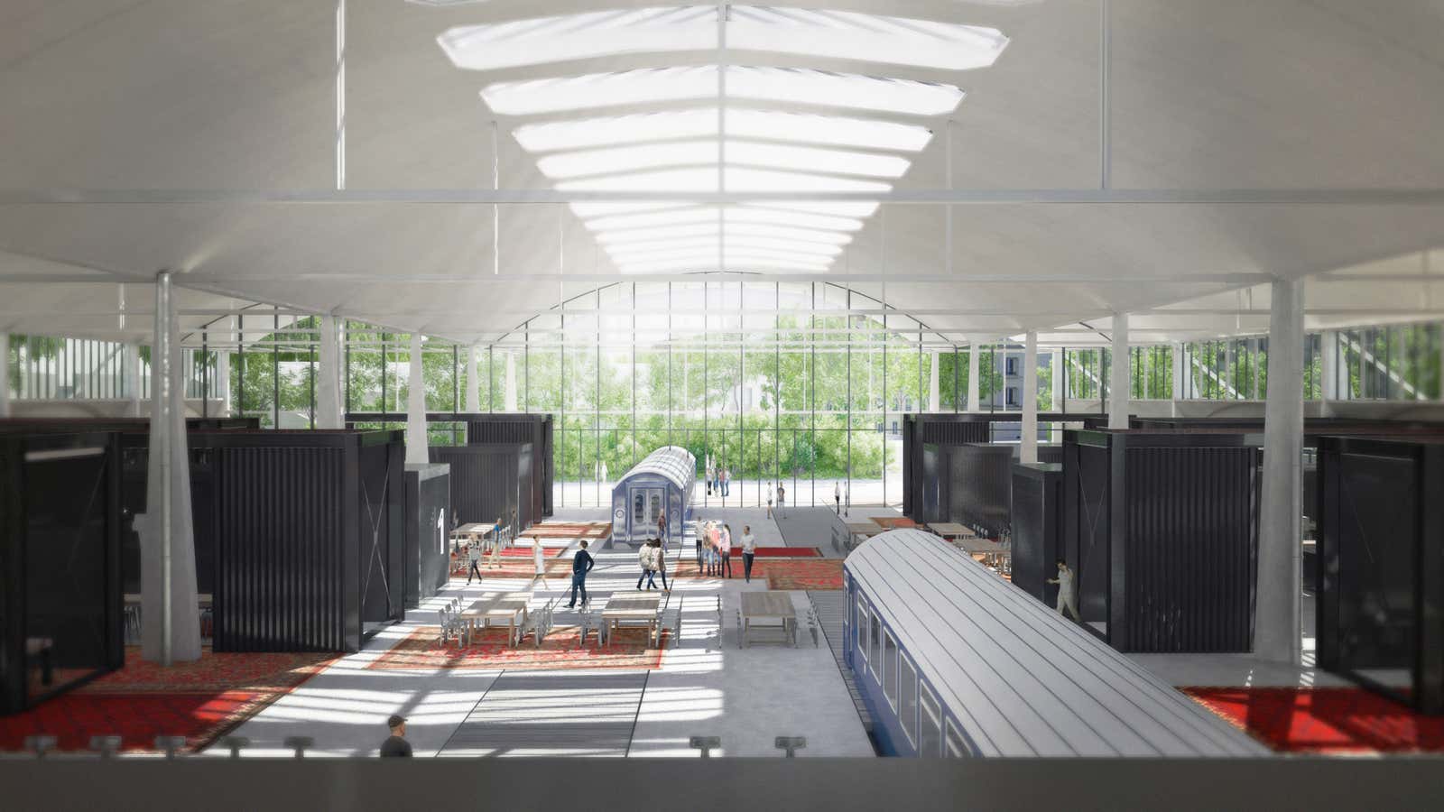 An rendering of Station F’s “chill” zone.