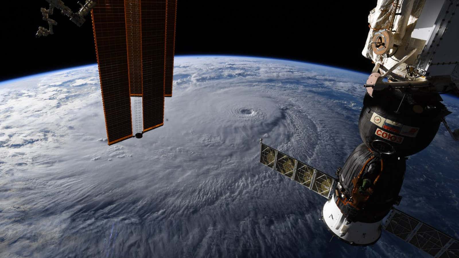 Hurricane Lane, seen from the ISS