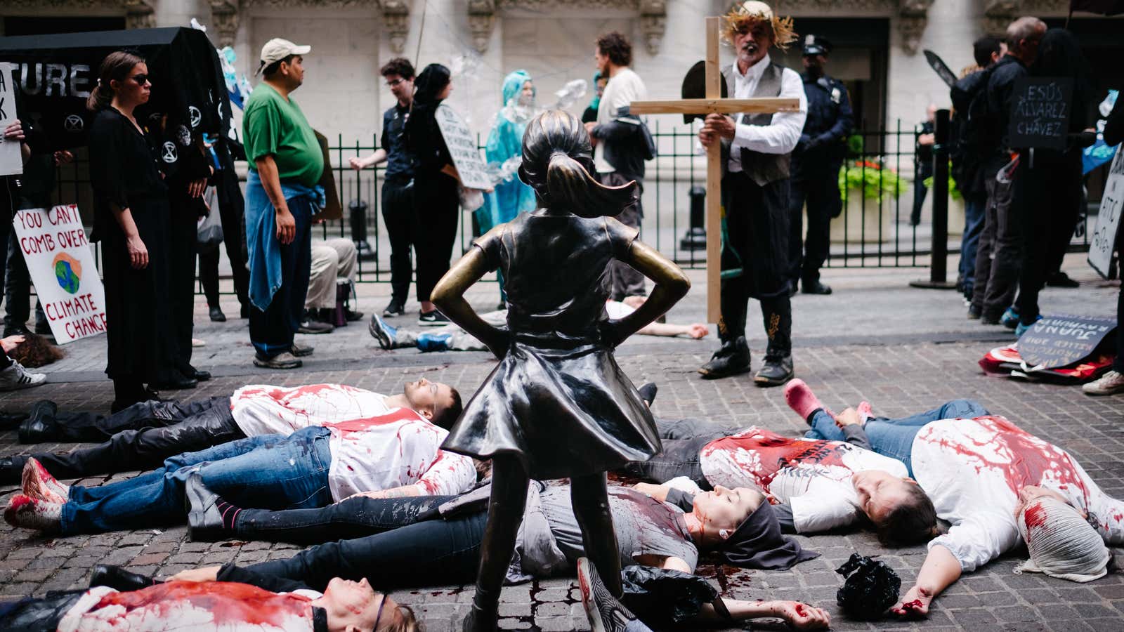 'We're Here': Extinction Rebellion Bloodies New York as Part of Global Week of Protests