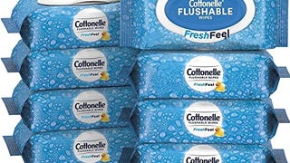 Cottonelle FreshFeel Flushable Wet Wipes, Adult Wet Wipes,...