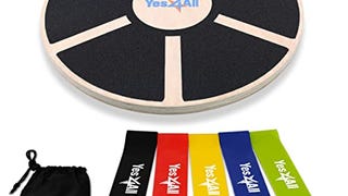 Yes4All Combo Wooden Wobble Balance Board & Loop Resistance...