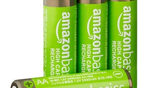 Amazon Basics 4-Pack AA Rechargeable Batteries, Recharge...