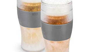 Host Freeze Beer Glasses, 16 ounce Freezer Gel Chiller...