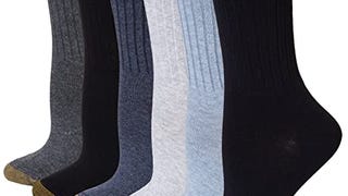 Gold Toe womens Ribbed Crew Socks, 6 Pairs casual socks,...