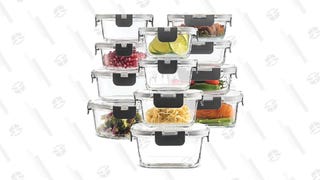 24-Piece Glass Food Storage Container Set