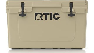 RTIC Hard Cooler, 45 qt, Tan, Ice Chest with Heavy Duty...