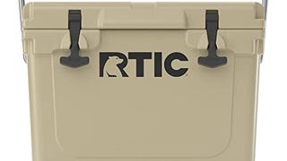RTIC Hard Cooler 20 qt, Tan, Ice Chest with Heavy Duty...