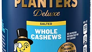 PLANTERS Deluxe Whole Cashews, 18.25 oz. Resealable Jar...
