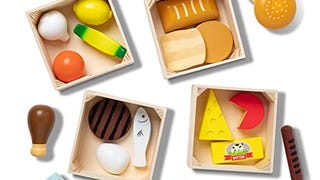 Melissa & Doug Food Groups - 21 Wooden Pieces and 4 Crates,...
