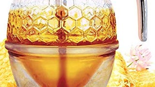 Hunnibi Honey Dispenser No Drip Glass - Maple Syrup Dispenser...