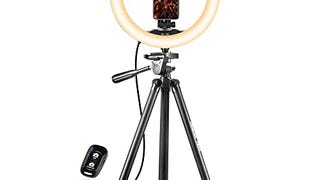 UBeesize 10" Selfie Ring Light with 50" Extendable Tripod...
