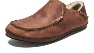 OluKai Moloa Slipper Men's Slippers, Premium Nubuck Leather...
