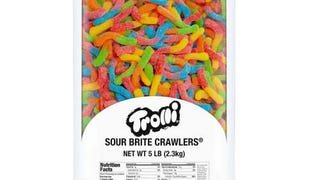 Trolli Sour Brite Crawlers Gummy Worms, 5 Pound Bulk Candy...