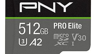 PNY 512GB PRO Elite Class 10 U3 V30 microSDXC Flash Memory...