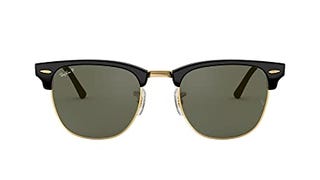 Ray-Ban RB3016 Clubmaster Square Sunglasses, Black/Polarized...