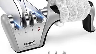 4-in-1 longzon [4 stage] Knife Sharpener with a Pair of...